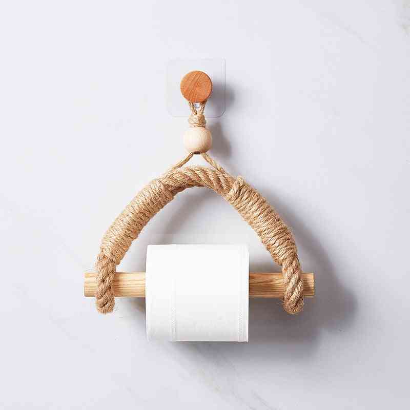 Vintage Towel Hanging Rope And Toilet Paper Holder For Bathroom Decoration