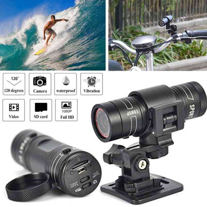 Mini f9 hd 1080p cykel motorcykel hjelm, sport kamera videooptager, videokamera action dvr video (sort) -