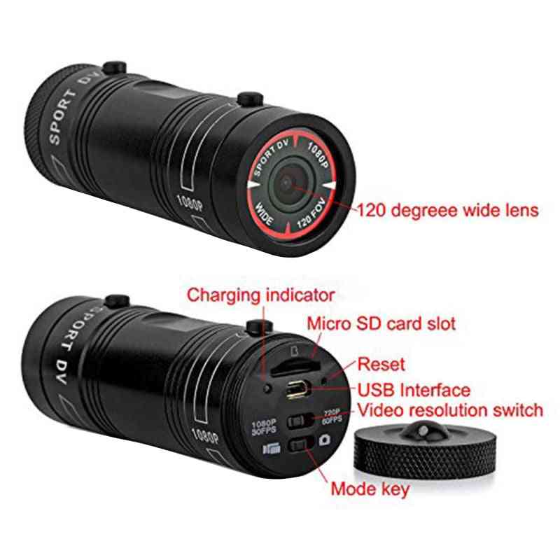 Mini F9 HD 1080p Fahrrad Motorrad Helm, Sportkamera Videorecorder, Camcorder Action DVR Video (schwarz) -