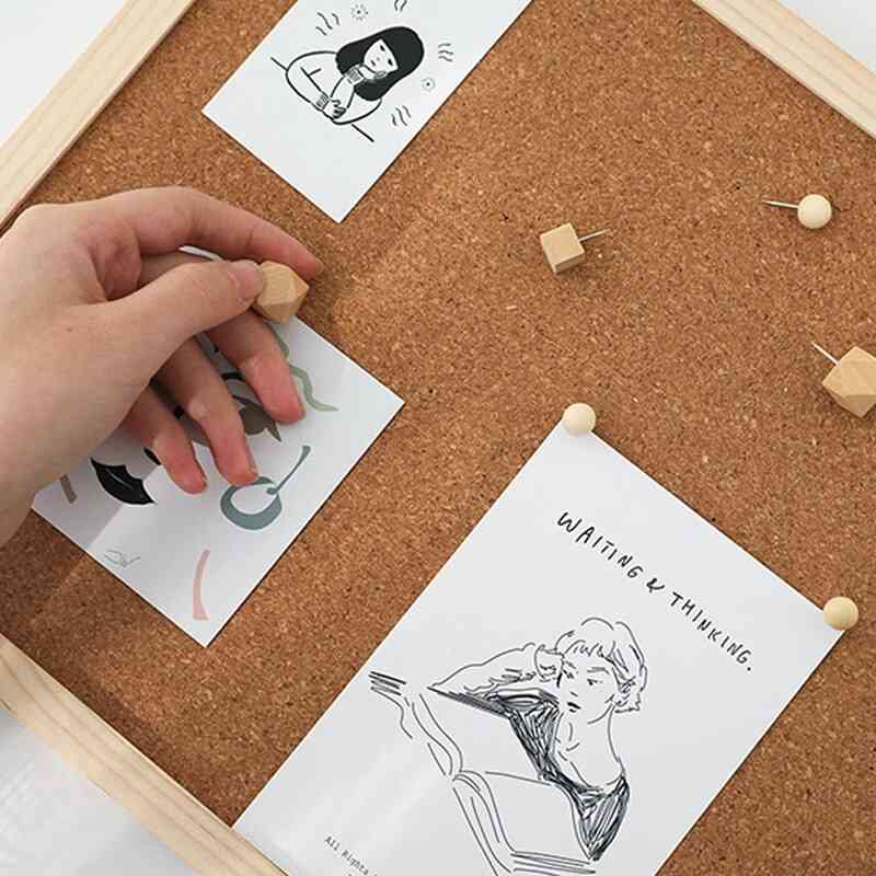 Wooden Thumbtack Drawing Push Pins For Photo Wall Soft Board