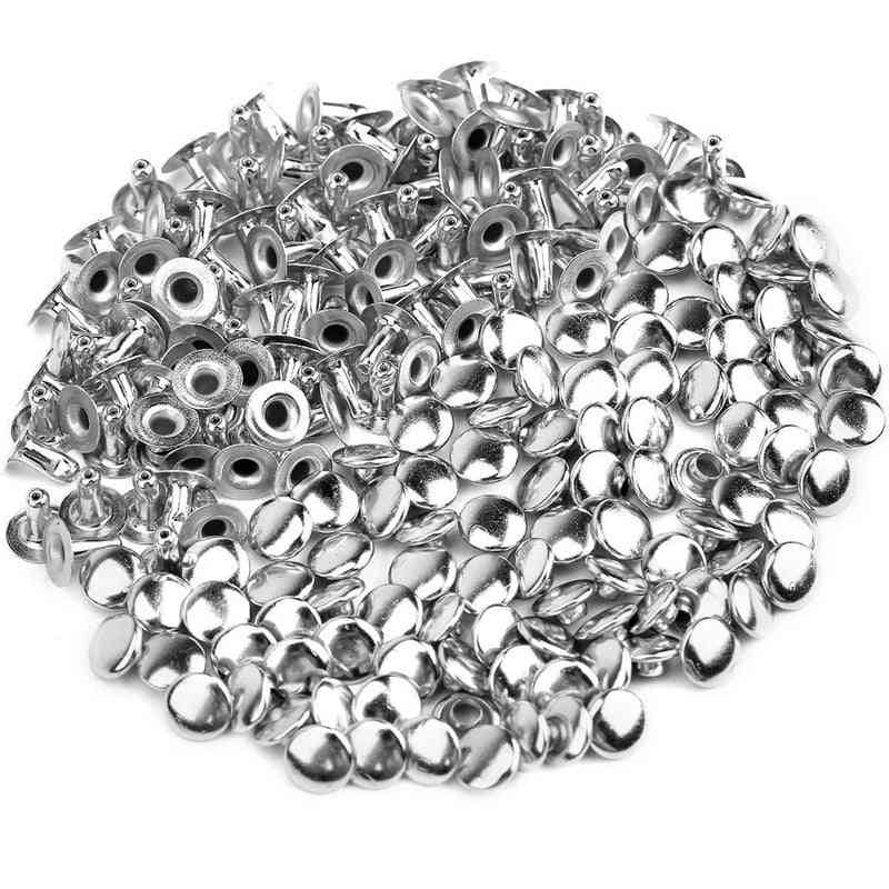 100 stks ronde zilveren metalen klinknagels handgemaakte diy kleding schoenen klinknagels ambachten (100 stks) -