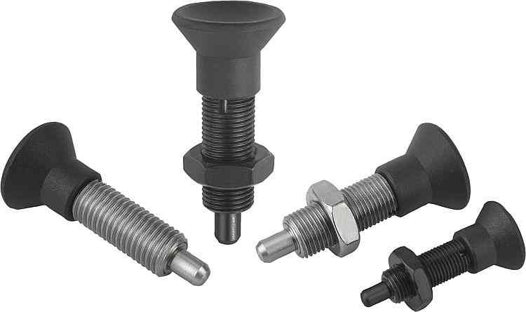 Vcn210 Indexing Plungers Spring Lock - Pin, Aluminum Knob, Screw