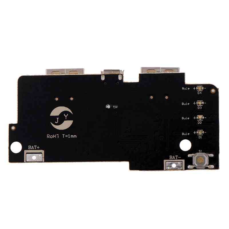 Diy dual usb output led 5v 2a power bank módulo del cargador step up boost carga placa de circuito pcb