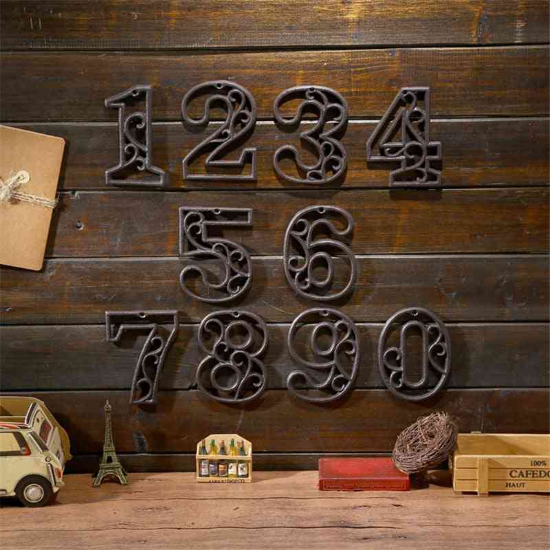 Industrial Cast Iron House Number, American Style