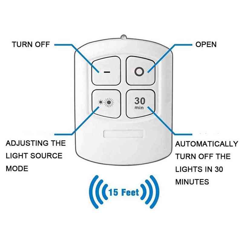 Dimbare led-onderkastverlichting met afstandsbediening, led-kastverlichting op batterijen voor badkamerverlichting in de garderobe