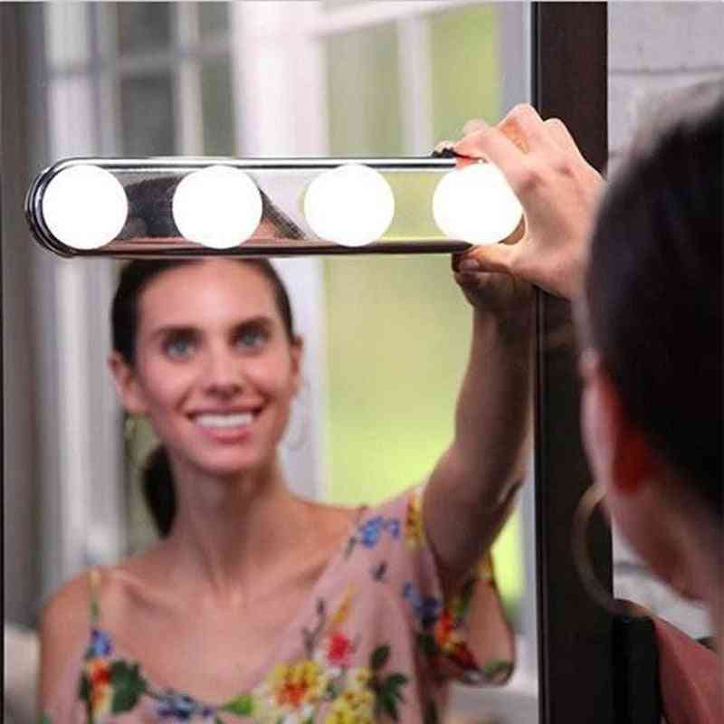 Forfængelighed kabinet spejl make up lys professionel fuld drevet lampe super lyse 4 led pærer