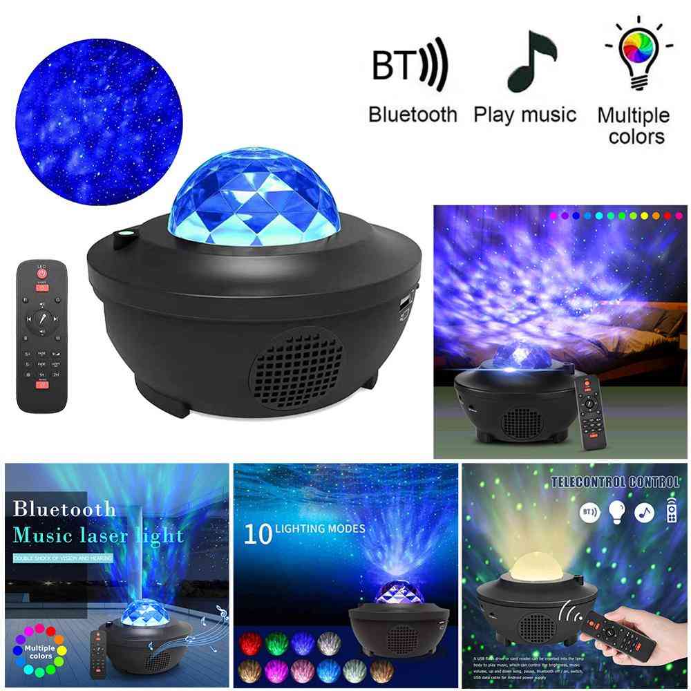 Colorful Starry Sky Galaxy Projector, Blueteeth Usb Music Player