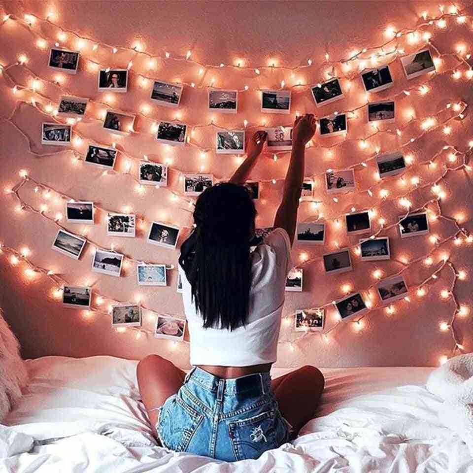 10m Photo Clip Usb Led String Lights For Bedroom Wall Decoration