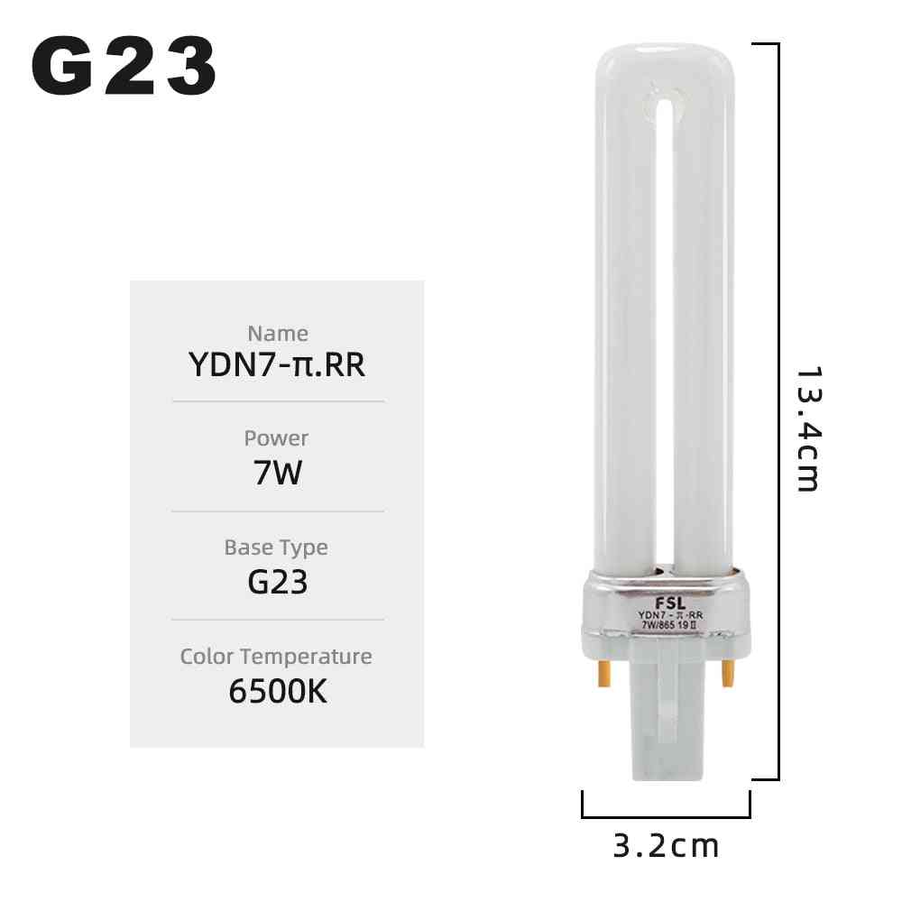 Tubos de lámpara fluorescente g23 bombillas de escritorio de 7w 6500k de un casquillo (7w g23) -