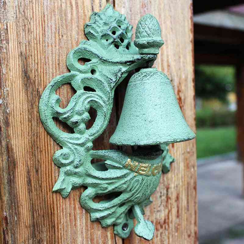 Jd European Style Cast Iron Door Knocker - Crafts Retro Pineapple Logo Hand Press Doorbell