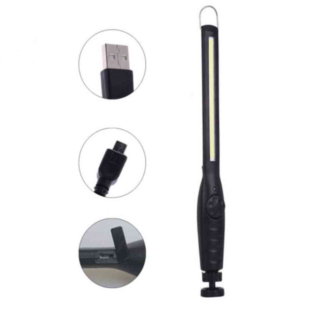 2 In 1 Rechargeable Led Cob Camping - Magnetic Portable Work Led Flashlight