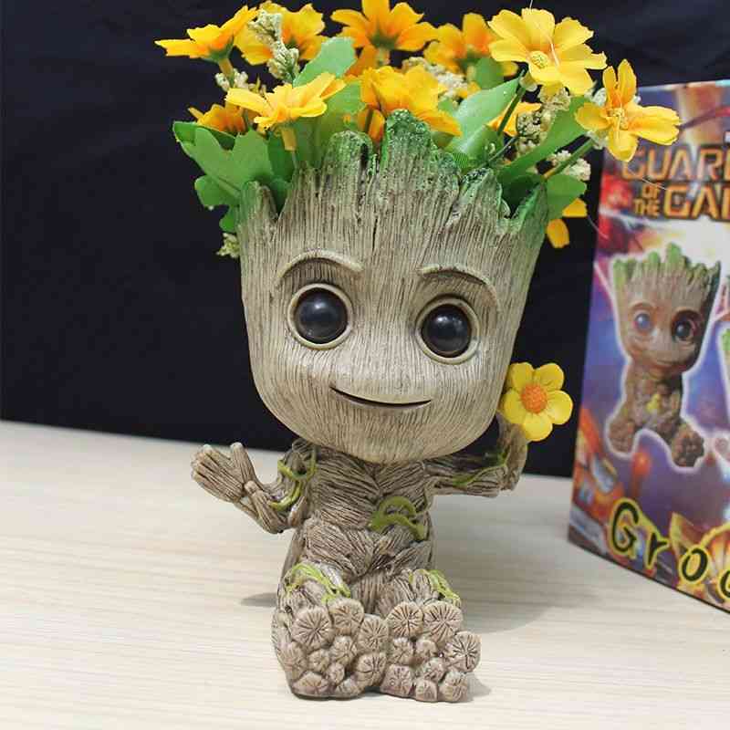 Strongwell pot de fleur bébé groot grand jouet mignon porte-stylo pvc héros modèle arbre homme plante de jardin - comme image-29