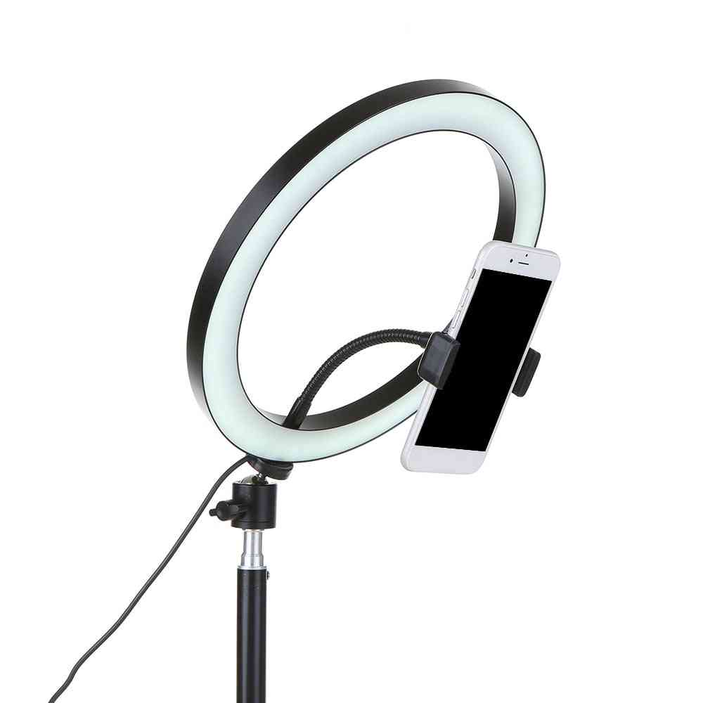 Ledd studiokamera ringljus-foto telefonvideolampa med stativ