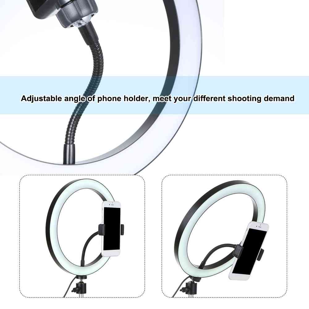 Led Studio Camera Ring Light -photo Phone Video Lamp With Tripods