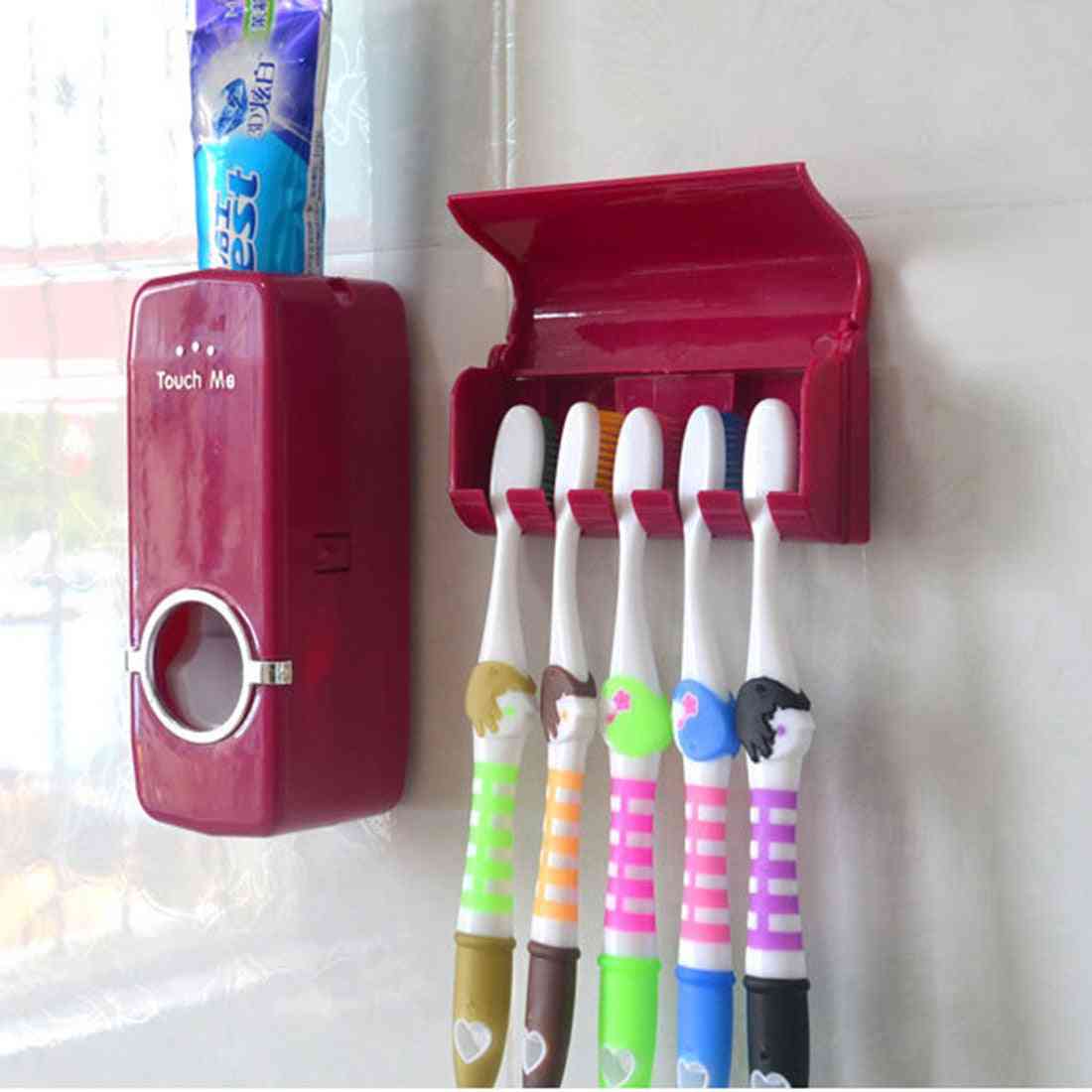Automatic Toothpaste Dispenser Toothbrush Holder Set