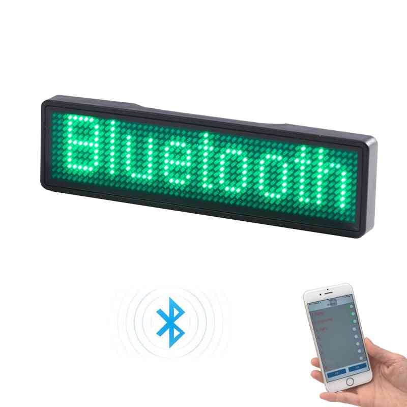 Cas de badge de nom de LED programmable de Bluetooth avec l'aimant et la broche pour le spectacle d'exposition d'expo de restaurant de bar de café d'événement - LED rouge / boîtier noir