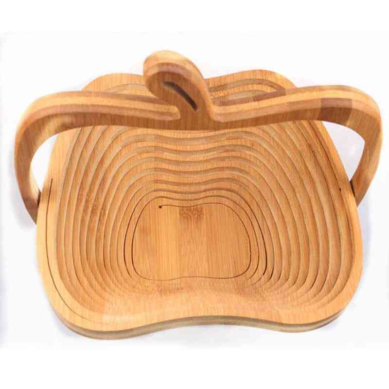 Novelty Foldable Apple Shaped, Bamboo Basket