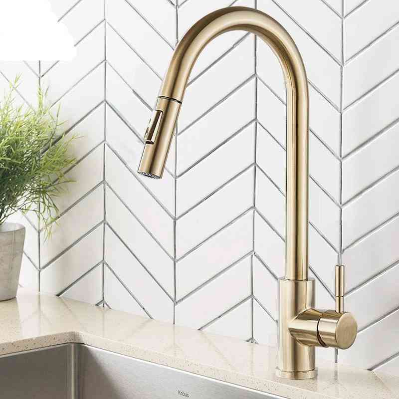 360-rotation Brushed Faucet - Pull Out Sink Water Tap Single Handle