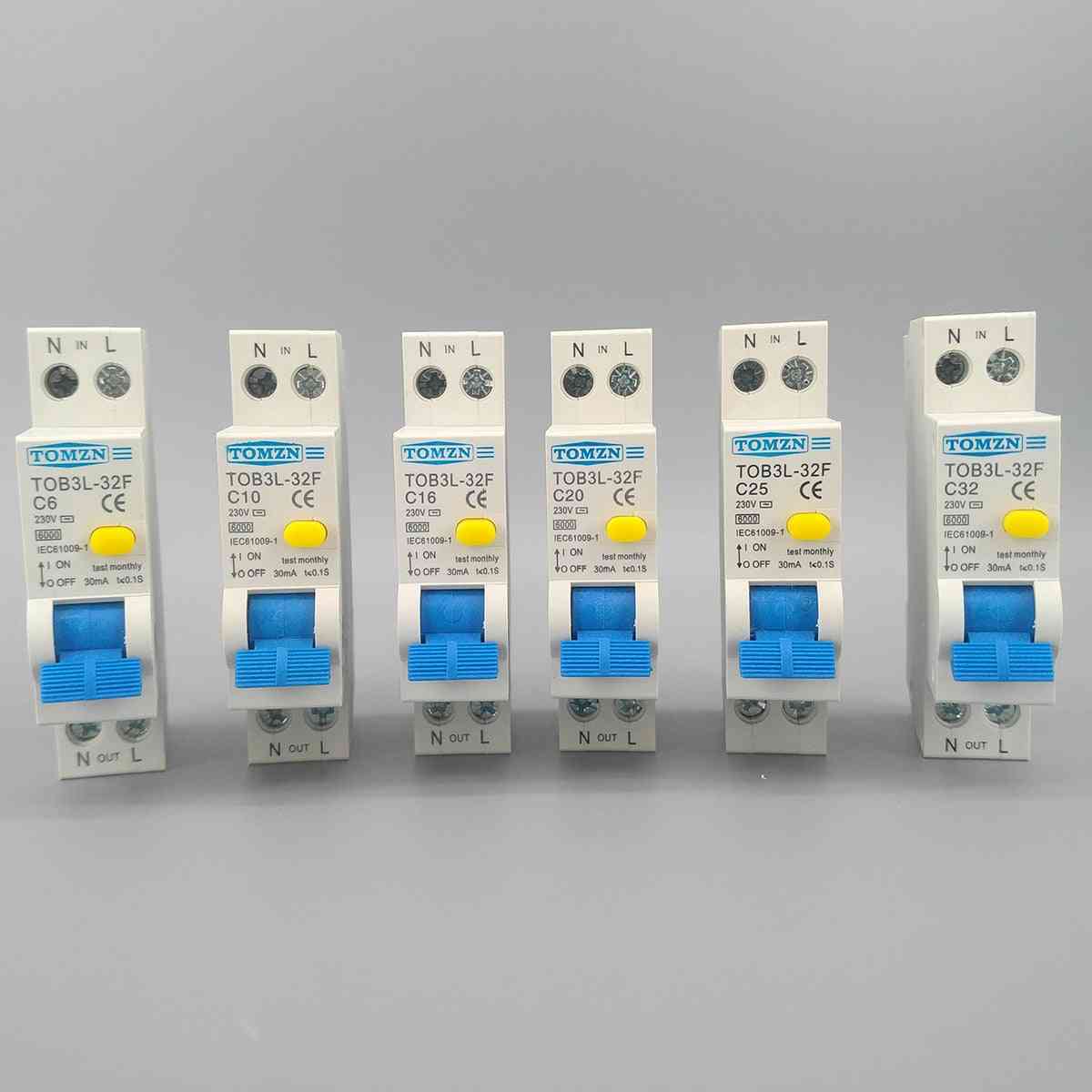 230v 50/60hz Rcbo, N 6ka- Differential Automatic Circuit Breaker With Over Current Leakage Protection