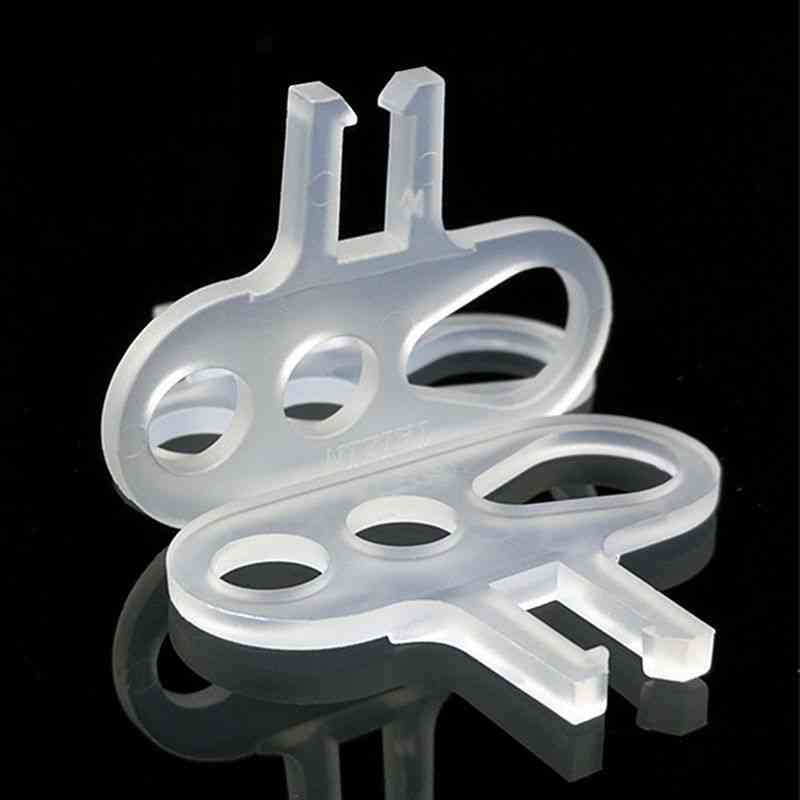 Gancho de rosca de alça de cabo de plástico com 3 orifícios para fixar o cabo de luz - transparente