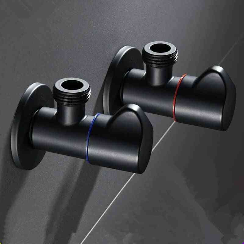 Black Stainless Steel, Standard G 1/2 Threaded Hot And Cold Water Control-angle Valve