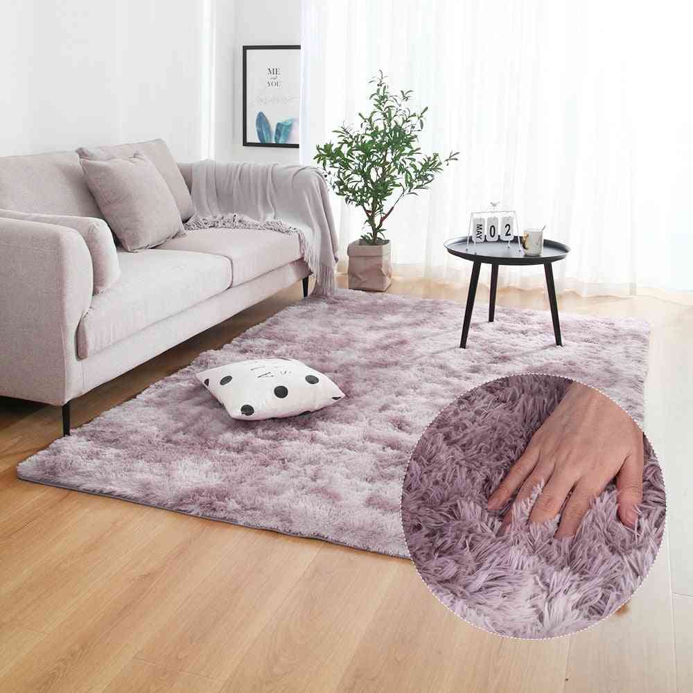 Vaaleanpunainen purppelimaton värjäys muhkeat pehmeät matot makuuhuoneeseen, olohuoneeseen liukastumista estävät matot 3