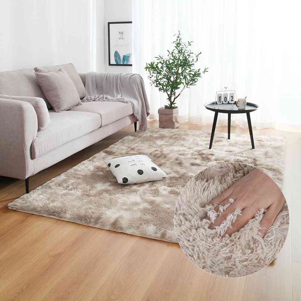 Lichtbruin tapijt stropdas verven pluche-zachte tapijten voor slaapkamer, woonkamer antislip vloermatten set 5 - e / 40x60cm