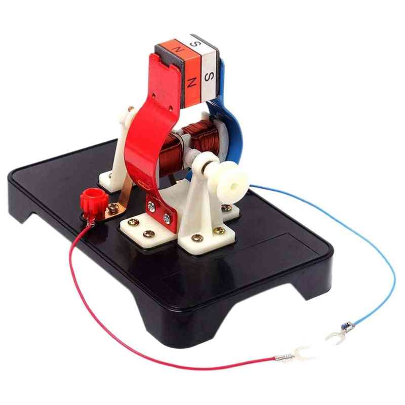 DIY prosty model silnika elektrycznego prądu stałego zestaw montażowy dla dzieci fizyka nauka zabawki edukacyjne (czarny) -