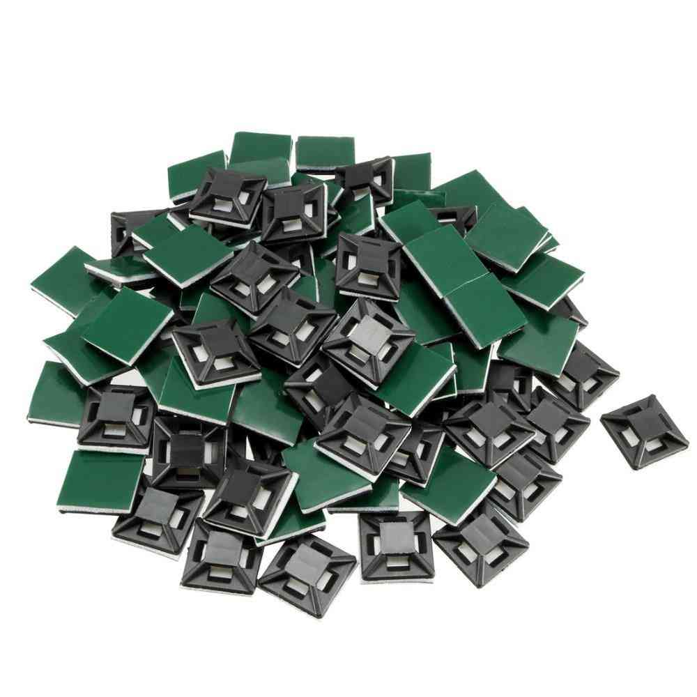 12.5x12.5mm Self Adhesive Cable Clips, Mounts Wire Base Holder