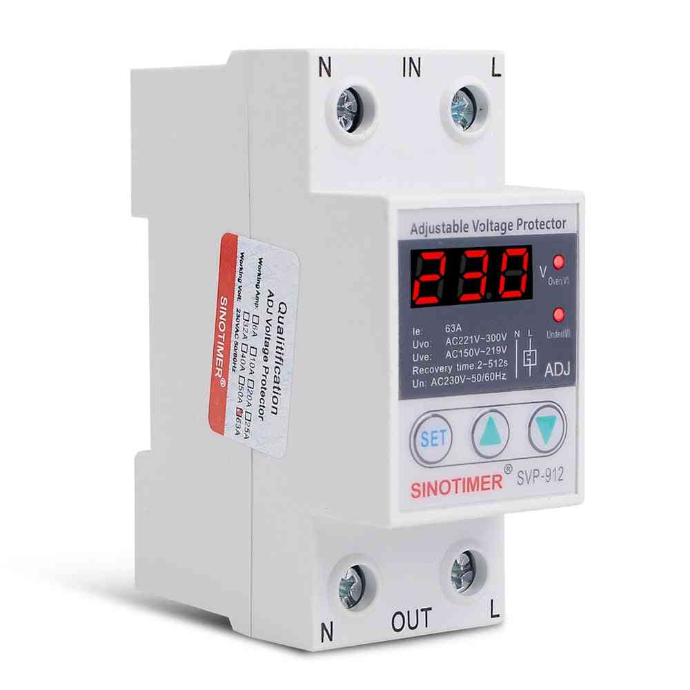 40a/63a/80a Adjustable Protection Over And Under Value Automatic High / Low Voltage Protect Relay