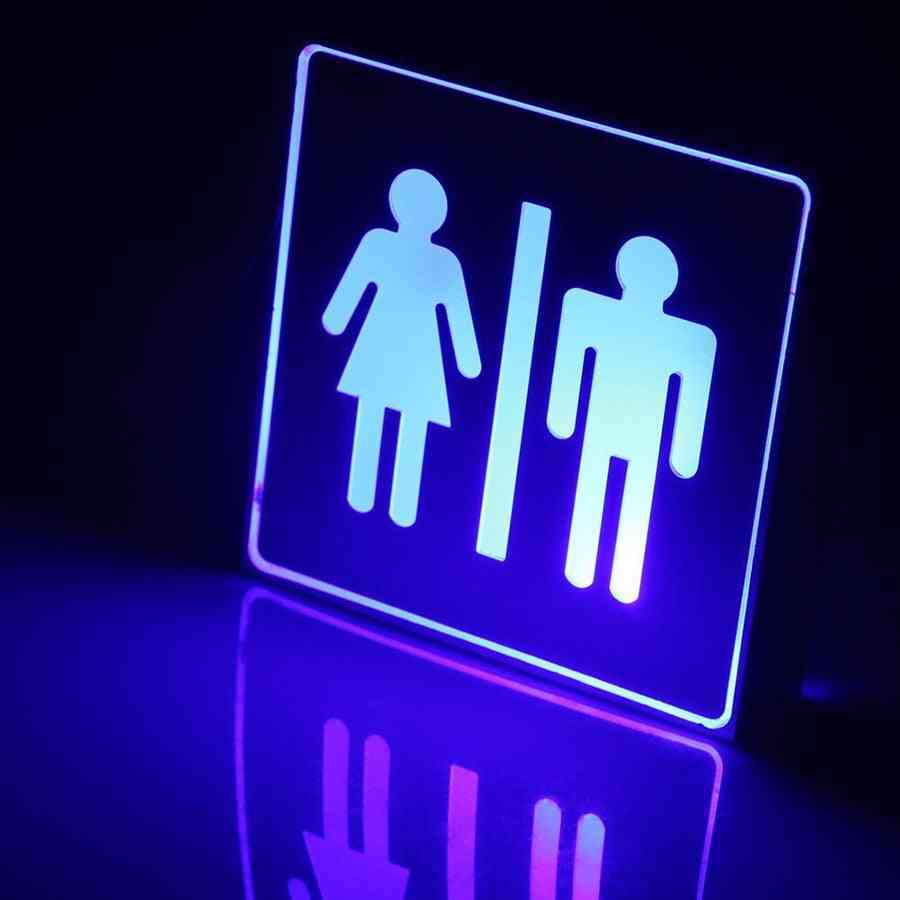 AC LED lumière de secours indicateur intérieur signal signe lampe, homme femme toilettes wc non fumeur wifi sortie café marque publicité lumière - blanc / wifi