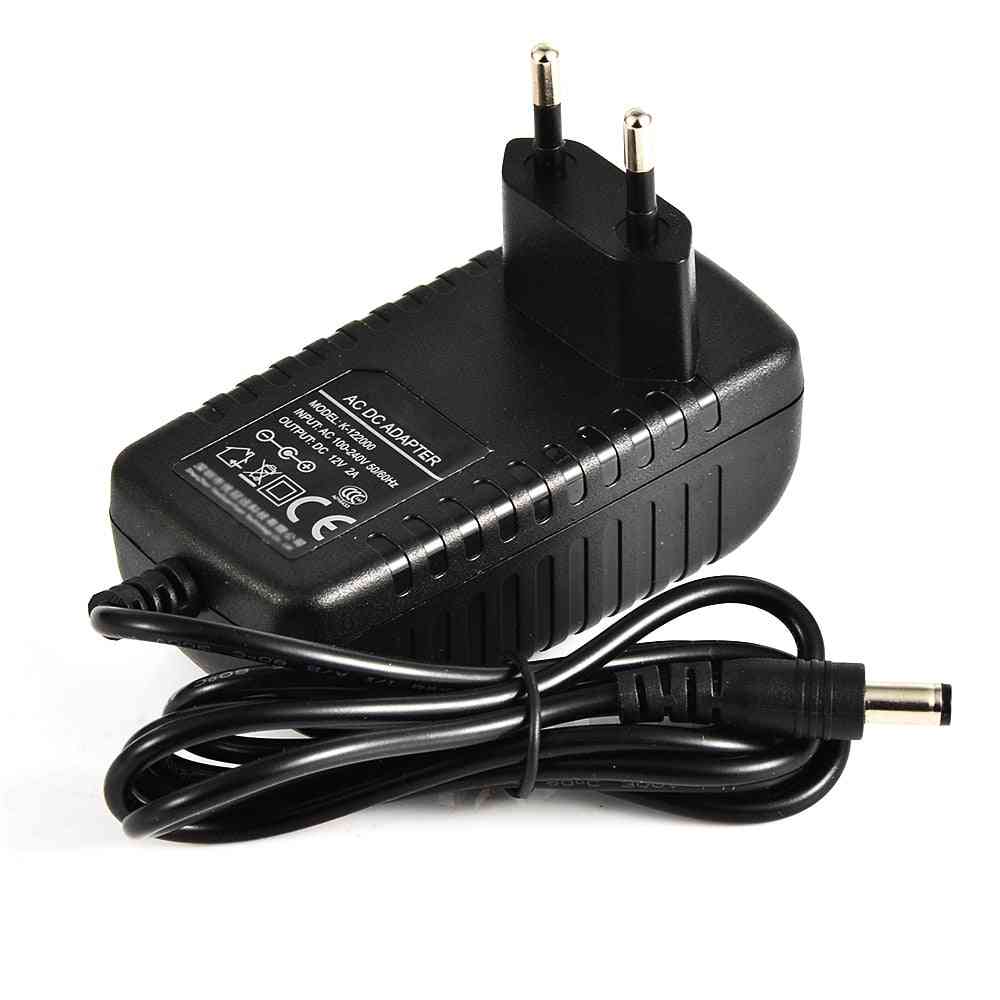 Adapter strømforsyning konverter oplader input AC 110V / 220V output DC 12V til LED strip lys transformer - 12V 2A / US stik