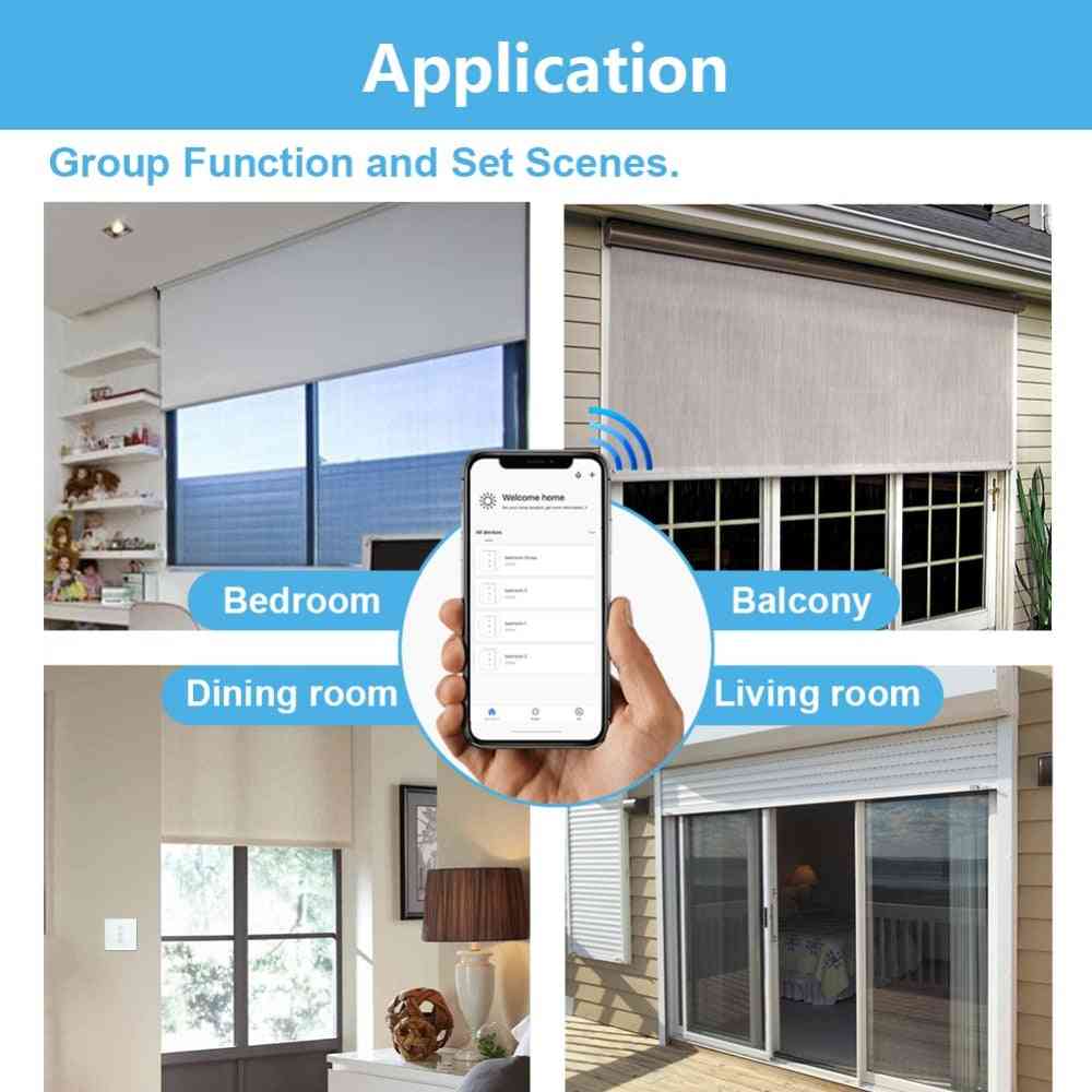 Smart wifi gardin blinds switch til rulleskodder elektrisk rørformet motor, google home alexa echo smart home app timer - 2pc