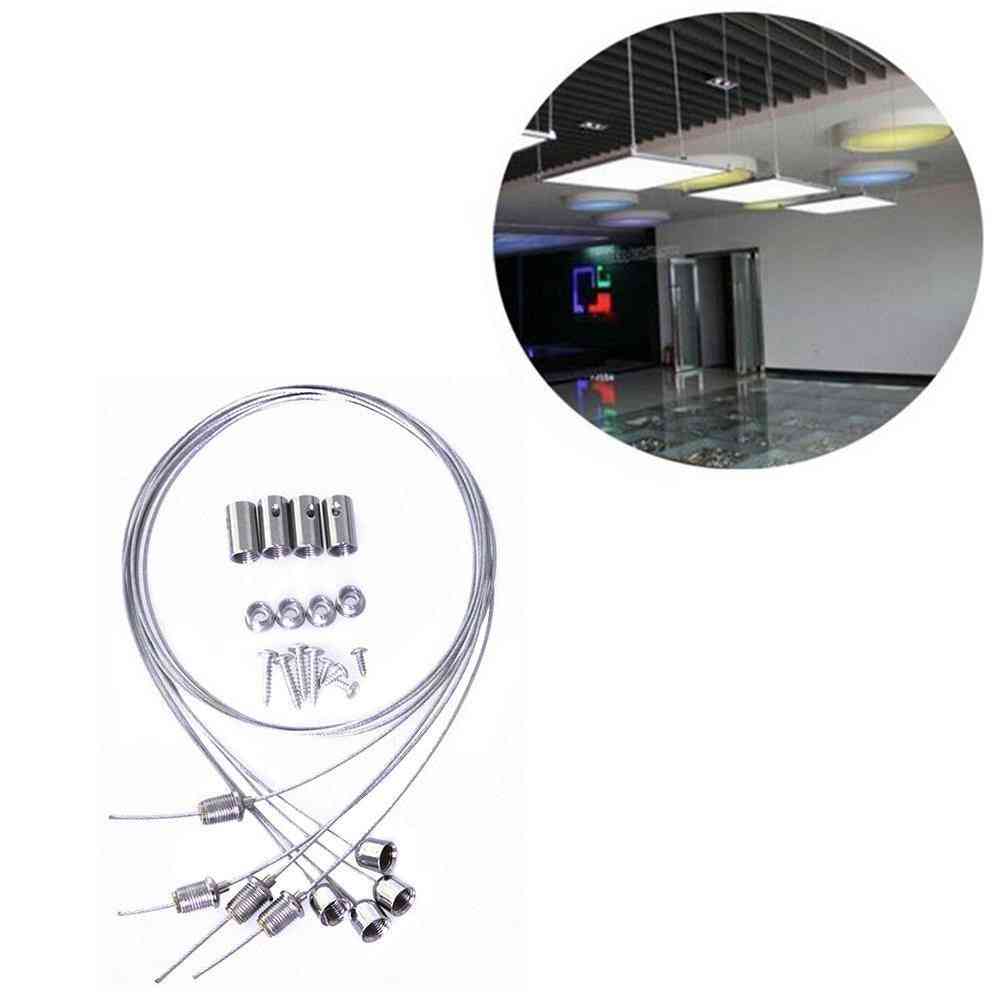 Kit de cables y tornillos de montaje en suspensión de 1 m para luces de panel LED (transparente) -