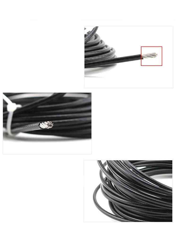 PVC powlekany tworzywem sztucznym kabel ze stali nierdzewnej 304 o średnicy 0,38-6 mm (po powlekaniu) - czarna powłoka pcv / 0,38 mm x 100 metrów 1x7