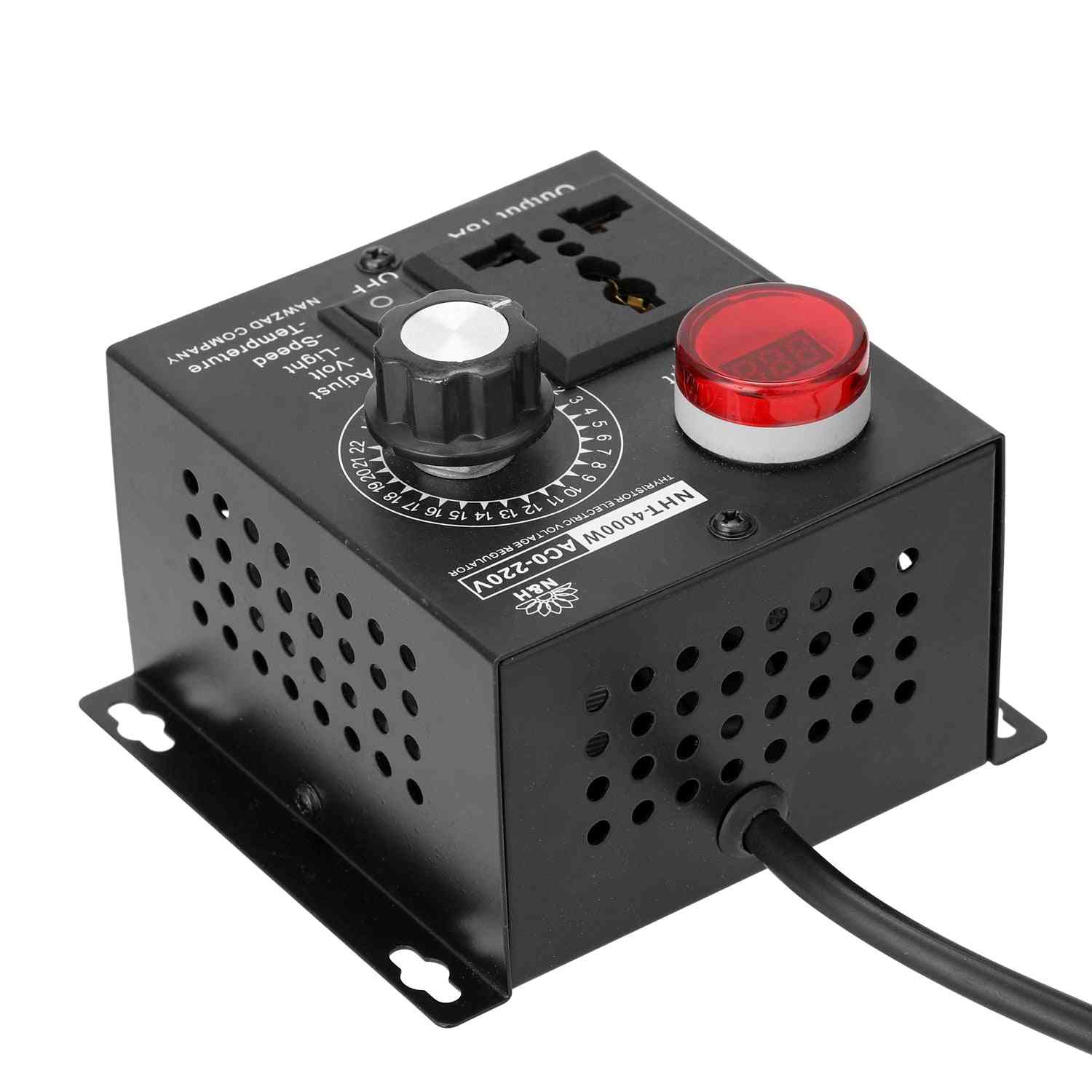 Ac 220v 4000w Compact Voltage Controller, Speed Temperature Light - Adjuatable Dimmer Transformer