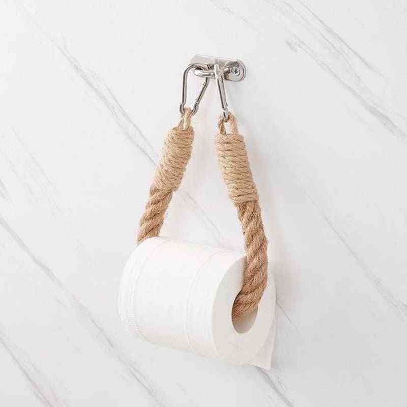 Vintage Towel Hanging Rope, Toilet Paper Holder