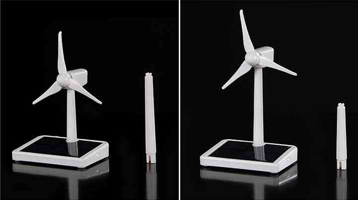 Mini vindmøllegenerator model solvindkraft vindmølle uddannelsesmæssig - diy model vind solforsamlingssæt, bil desktop dekoration -