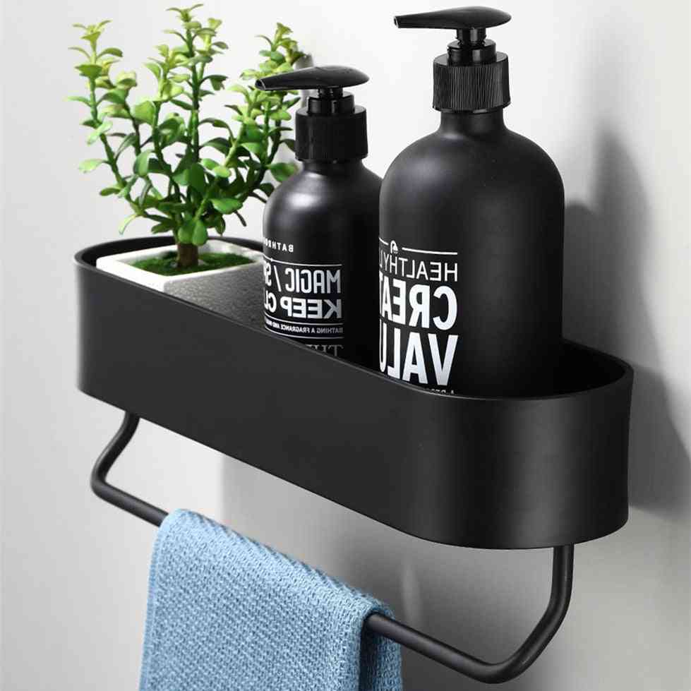 Black Bathroom Shelf  And Kitchen Wall Shelves Shower