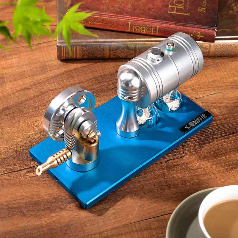 Metal Startable Steam Engine Model- Retro With Heating Boiler Alcohol Lamp