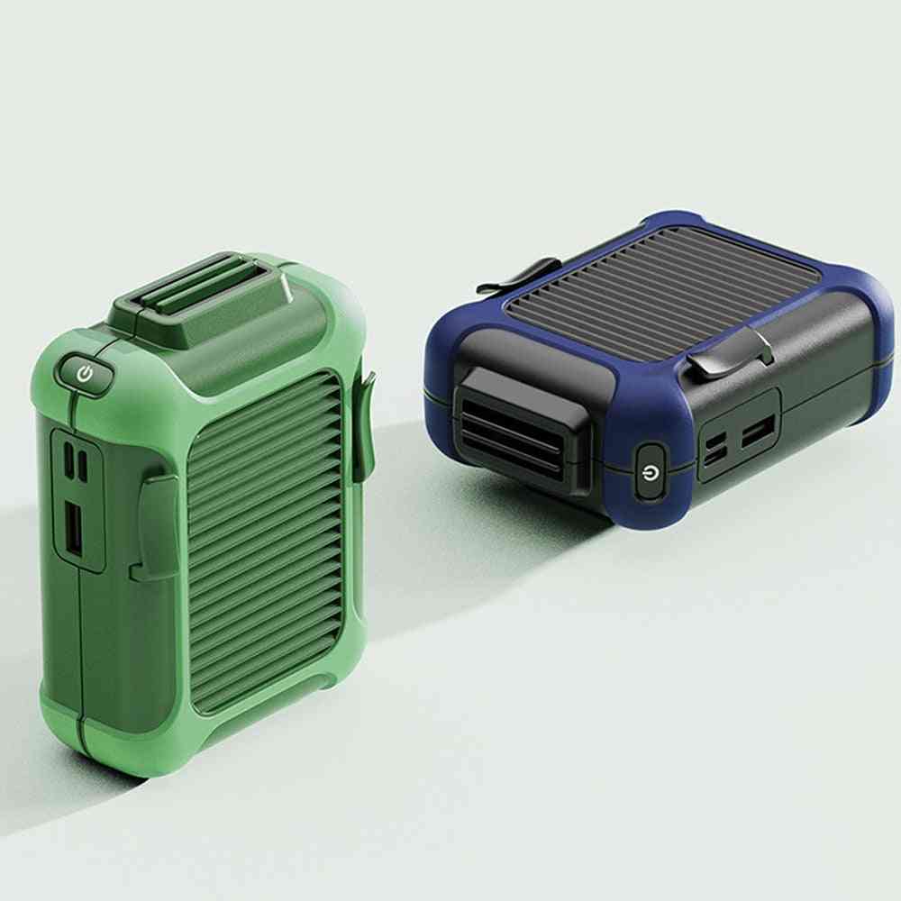 Tragbarer hängender Taillenlüfter, praktischer USB-Lüfter - dunkelblau
