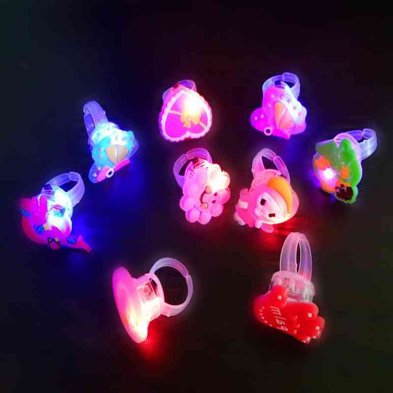 Led Glowing Finger Rings- Luminous Flashing For Kids