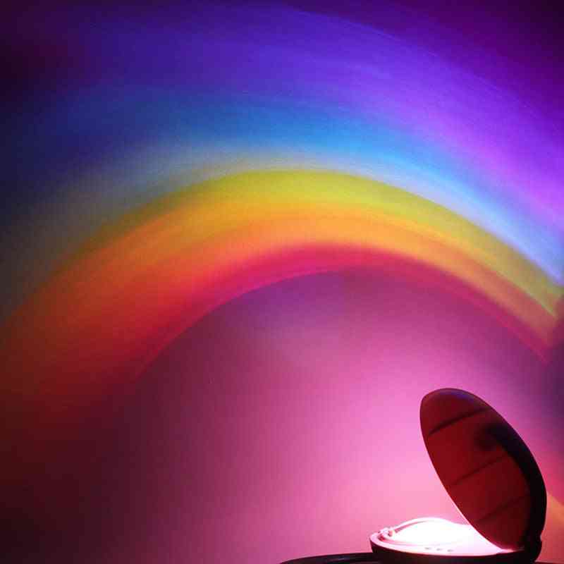 Lycklig regnbåge färgglad projektion led nyhet regnbåge stjärna ljus leksak atmosfär projektor (vit) -