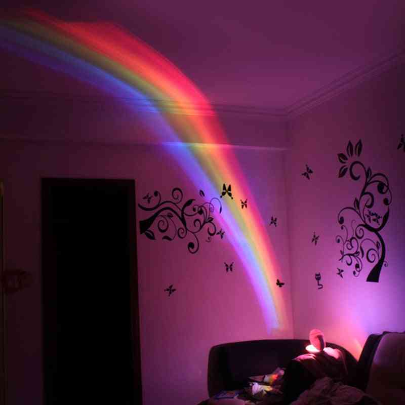 Lycklig regnbåge färgglad projektion led nyhet regnbåge stjärna ljus leksak atmosfär projektor (vit) -