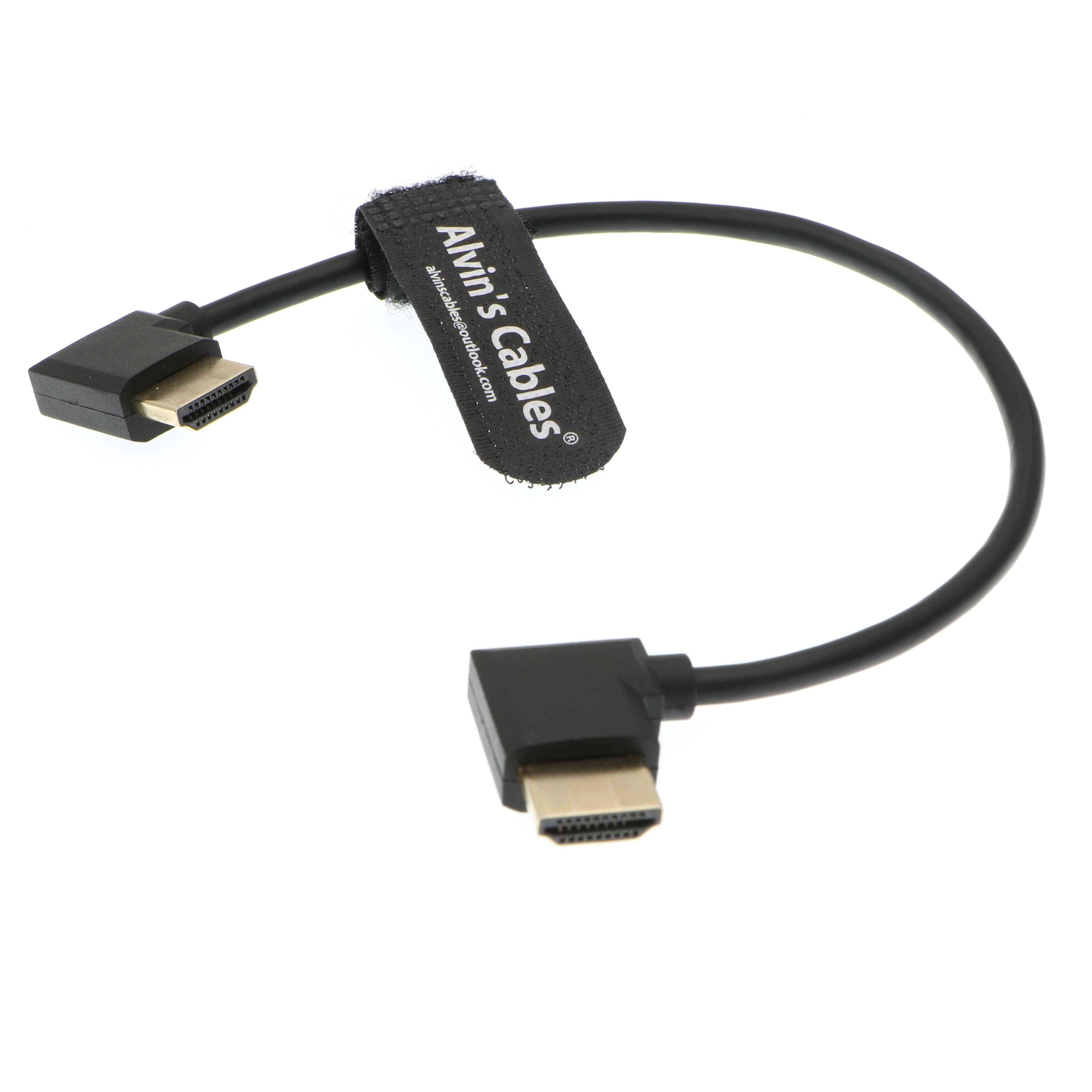 Câbles d'Alvin Z Cam E2 L Forme Câble HDMI Câble HDMI Haute Vitesse à Angle Droit pour Moniteur Portkeys BM5 - 30cm