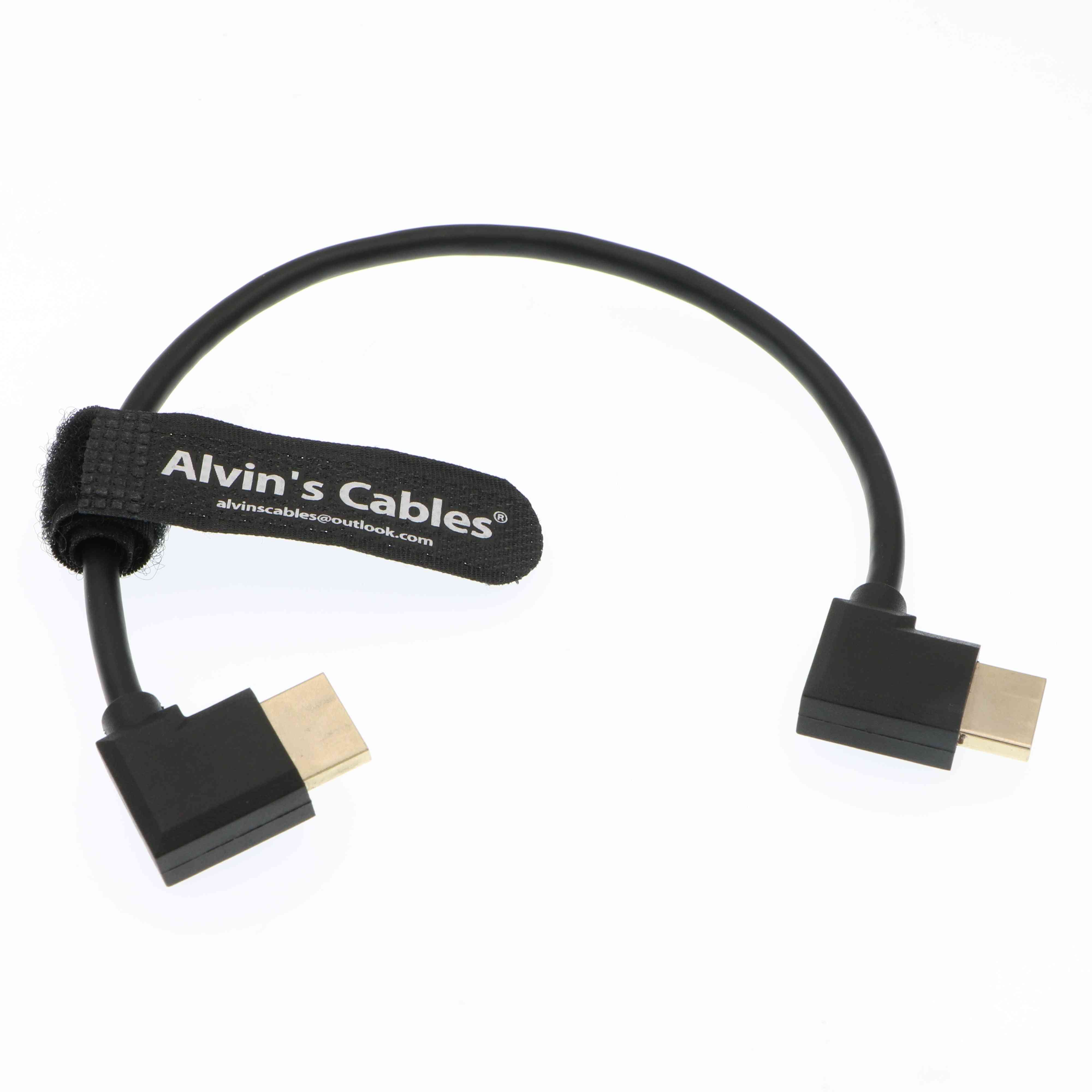 Câbles d'Alvin Z Cam E2 L Forme Câble HDMI Câble HDMI Haute Vitesse à Angle Droit pour Moniteur Portkeys BM5 - 30cm
