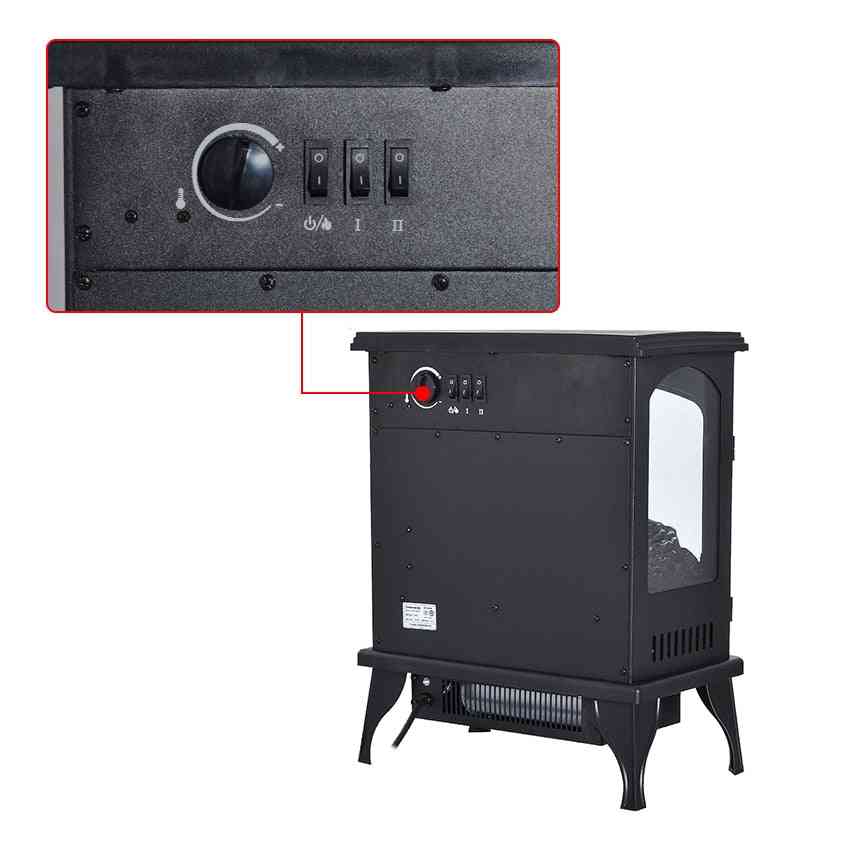 Uavhengig vertikal elektrisk peis husholdning synlig flamme varmluftblåsere enkelt dørs oppvarming -