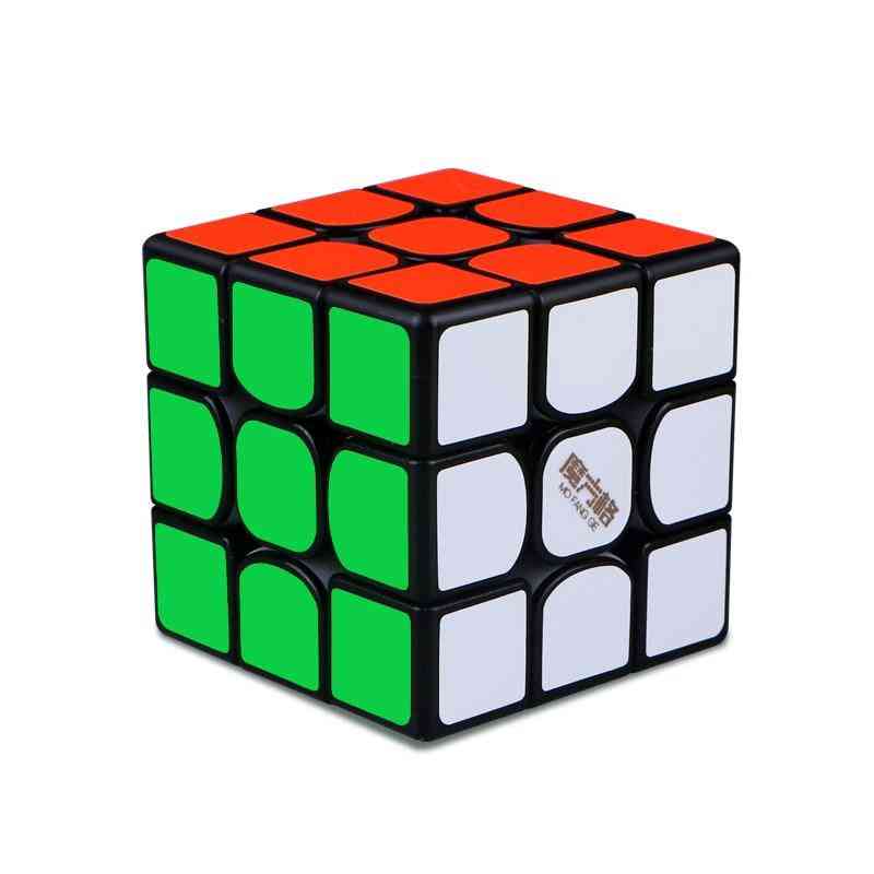 Cube magique magnétique 3x3x3 - cube sans autocollant, jeu professionnel de puzzle pour enfants - noir magnétique
