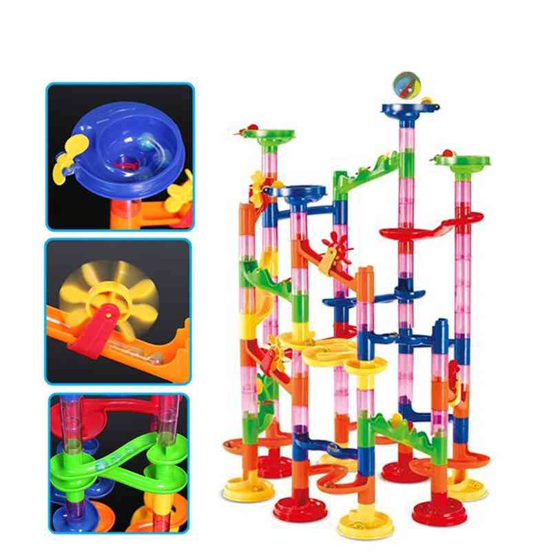 Bead Model Building Blocks, Construction Marble Run Ball, Roller Coaster Toy