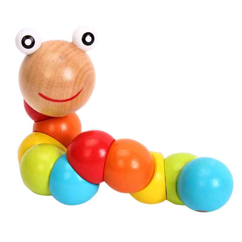 Wooden Caterpillar Block Toy-cognition Educational